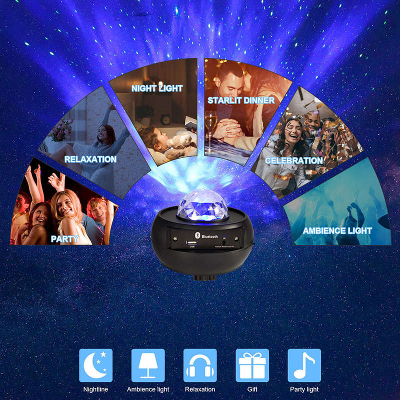 LED Music Starry Projector Light with Remote Control