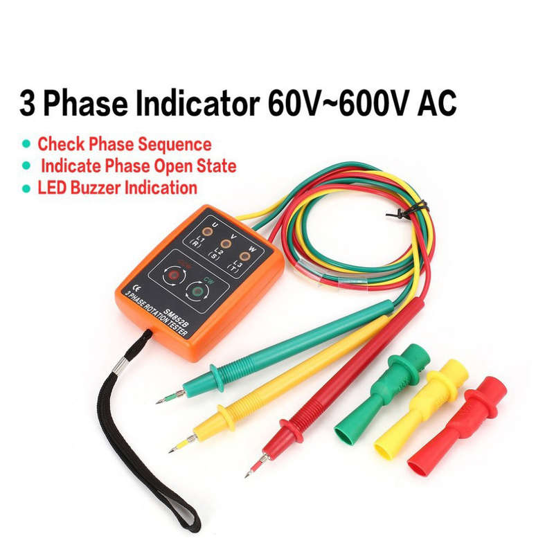 3 Phase Sequence Presence Rotation Tester Indicator Detector Meter
