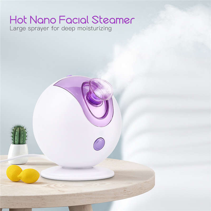 110ml Nano Ionic Facial Steamer Deep Cleaning Mist Steam Sprayer - Purple