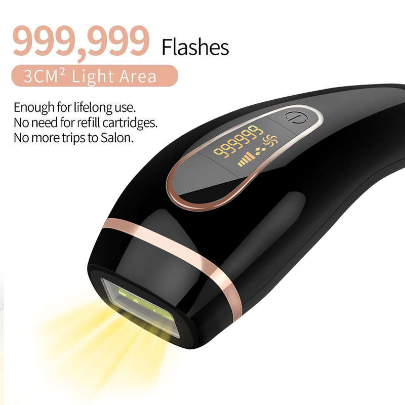 Professional 999999 Flash LCD Display IPL Hair Removal Machine - Black