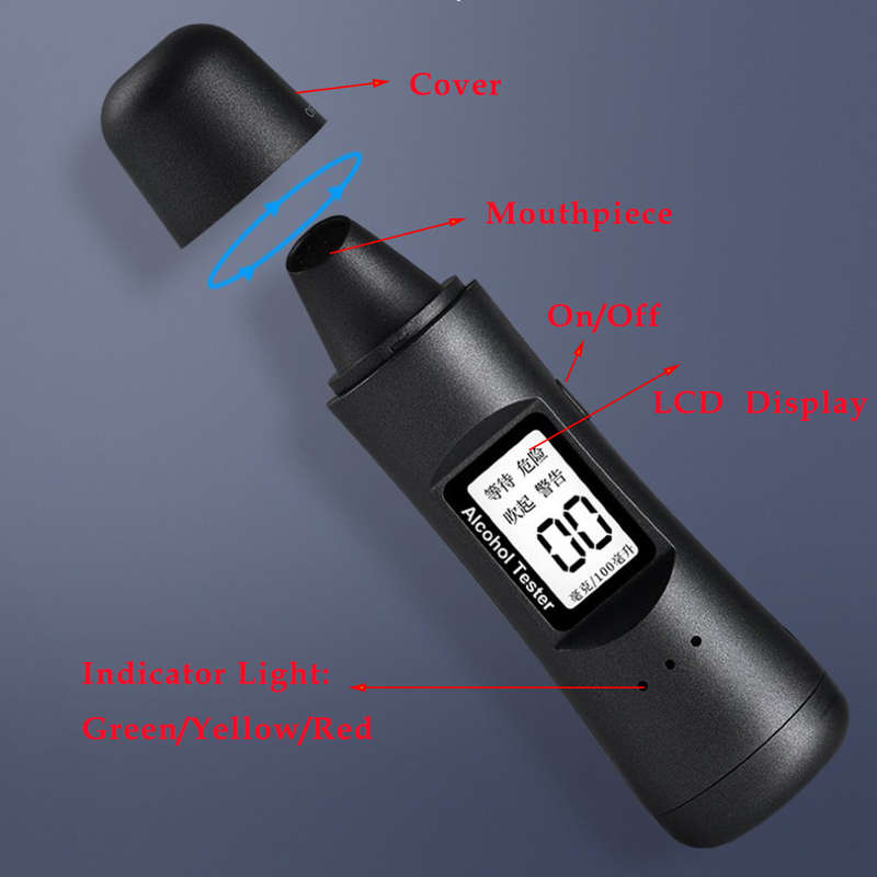 Portable LCD Household Car Blowing Breath Alcohol Tester