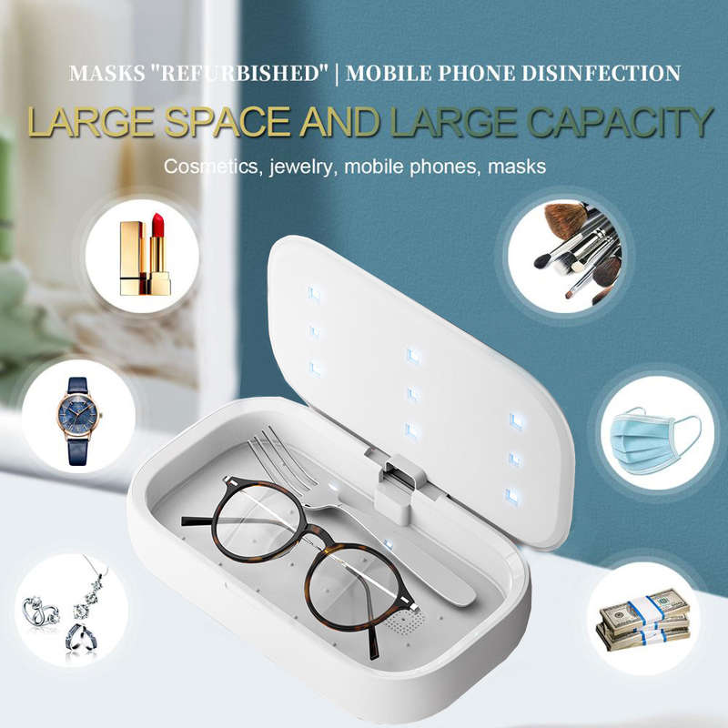 3-in-1 Fast Wireless Charger UV Sanitizer Box with Aromatherapy - White