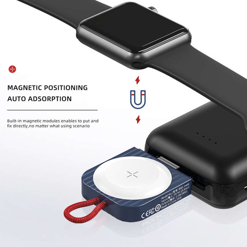 Portable Magnetic Wireless Charger Pad for Apple Watch Series - Blue