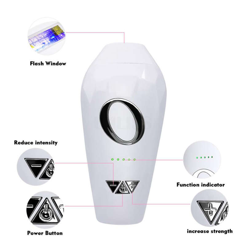 Professional 600000 Flashes IPL Laser Epilator Lady Hair Removal - White
