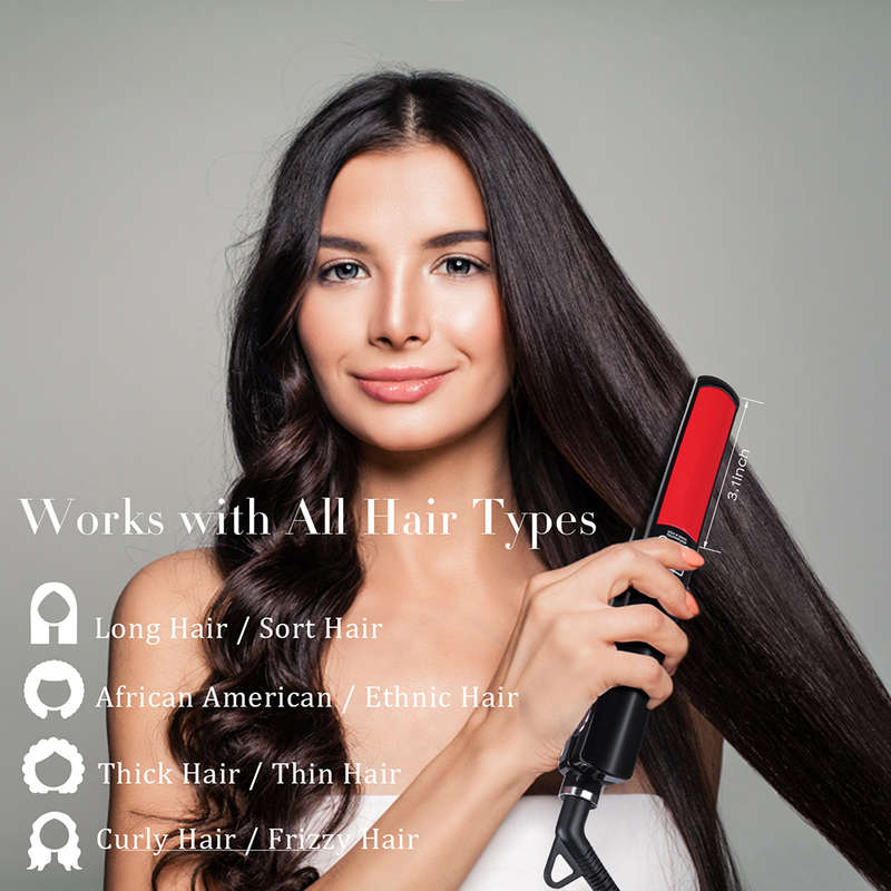 Portable 2 in 1 Ultra-Thin Flat Iron Hair Straightener with LED Display