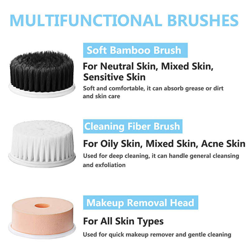 360° Rotary 3 In 1 Electric Soft Facial Cleansing Brush - Gold