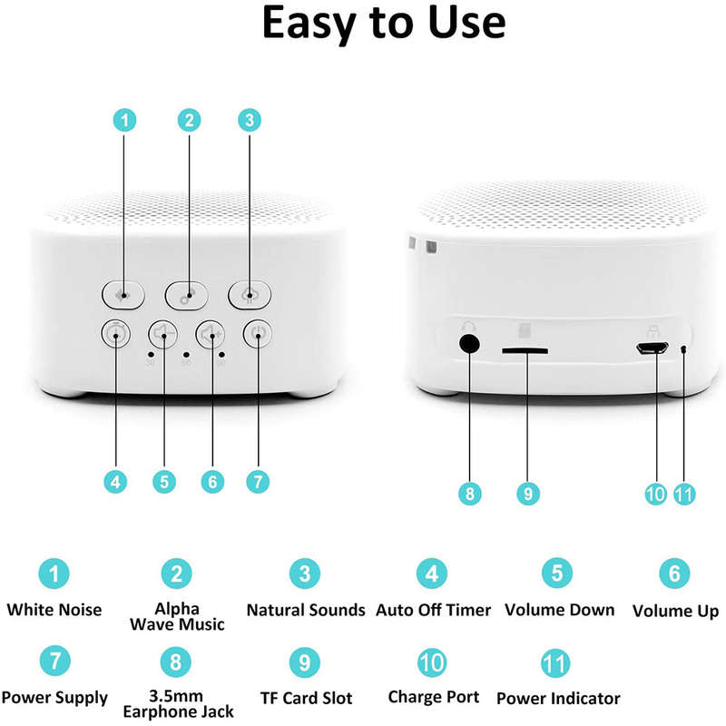 Portable White Noise Sounder Machine Support Earphone Jack & TF Card Reader