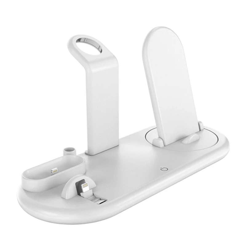 Mutifunction 7 in 1 Rotatable Wireless Charger Stand with Nightlamp White