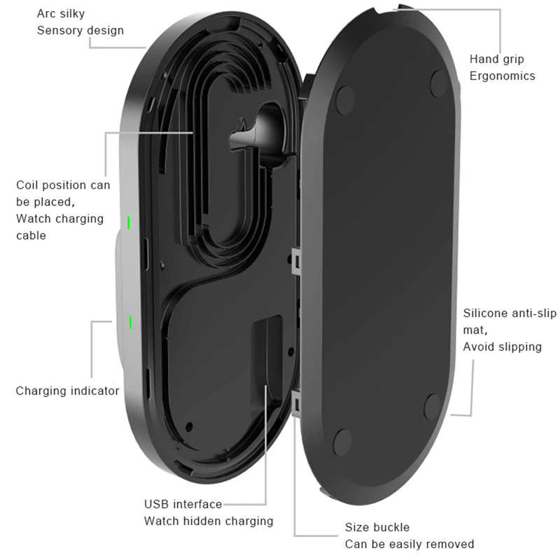 3 In 1 15W Wireless Charger Stand For iPhone 12 & iWatch & Airpods Pro