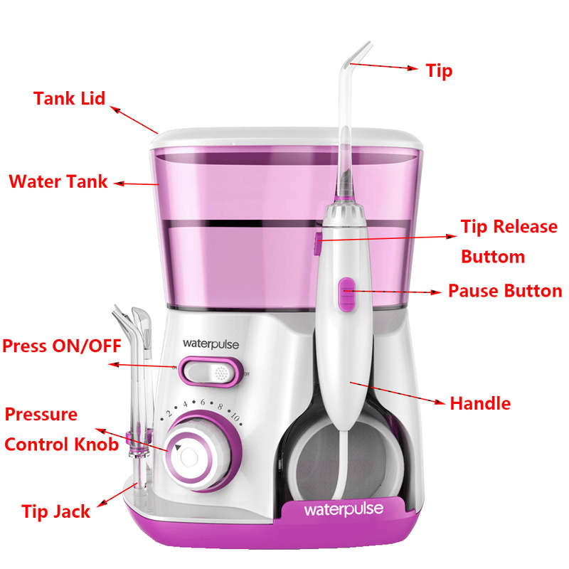 Portable 800ml Capacity Water Dental Flosser for Home & Travel - Purple