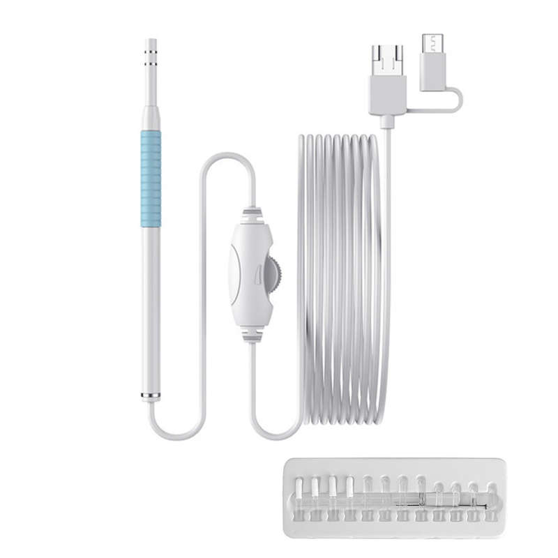 3 In 1 5.5mm Visual Earpick with LED Camera Endoscope - Blue