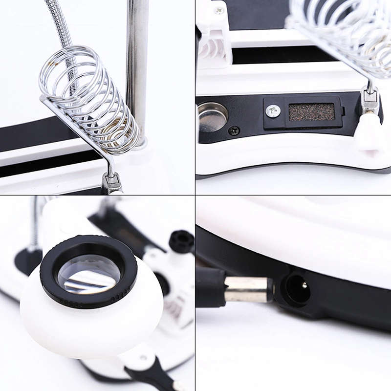 Hands Free LED Auxiliary Clip Desk Lamp Magnifier with 18 LED Light