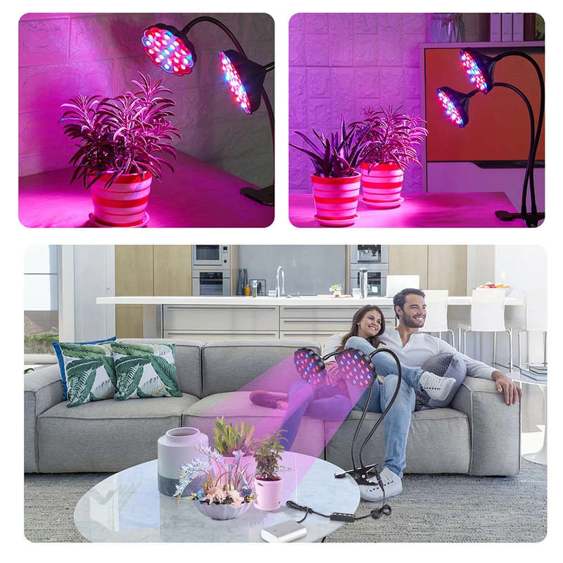 40W Lotus Double Head Clip LED Full Spectrum Growth Light