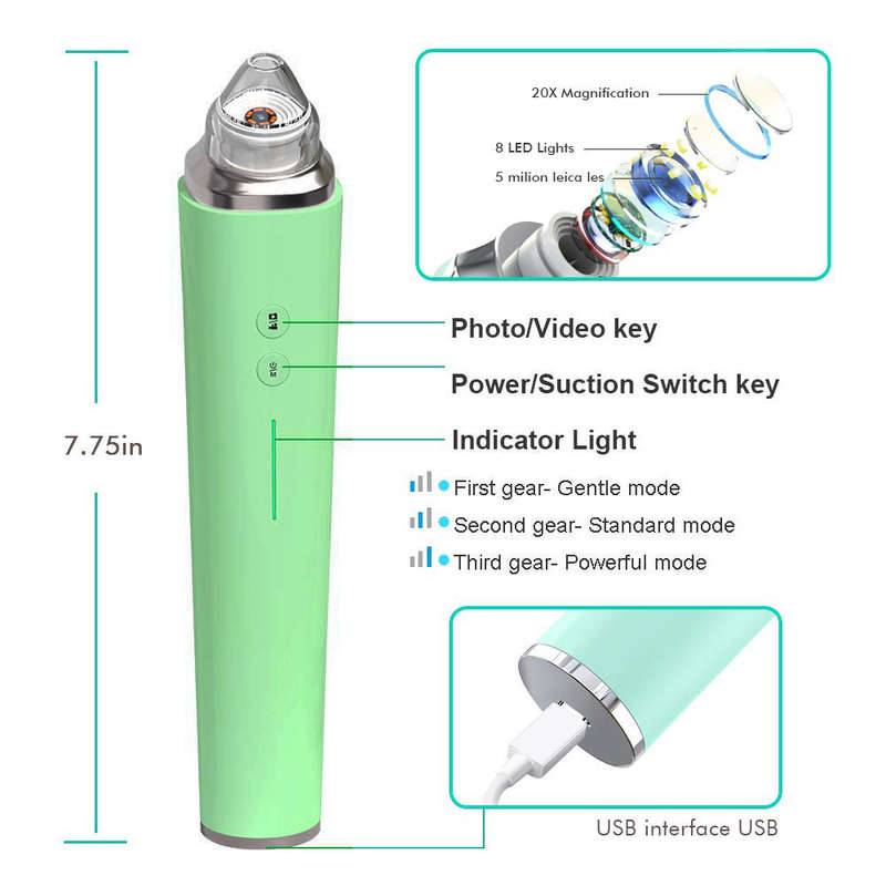 20X Magnification WIFI 5MP Visual Electric Blackhead Remover - Green