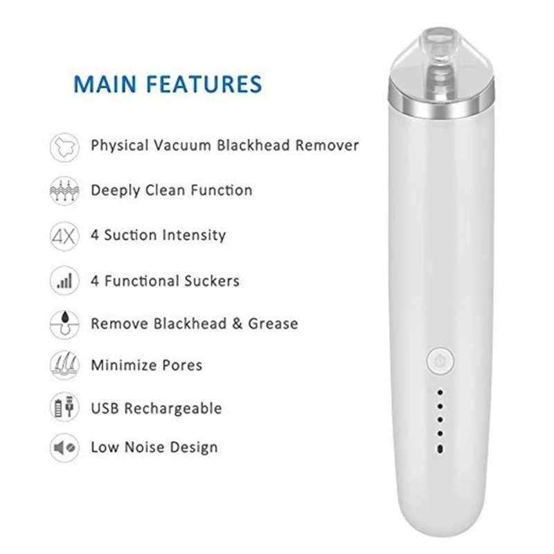 Electric Pore Vacuum Acne Comedone Extractor Kit with 4 Levels