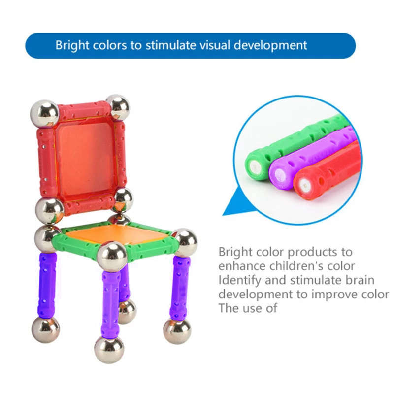 50 Pieces Magnetic Sticks Building Blocks Puzzle Toy Set For Children