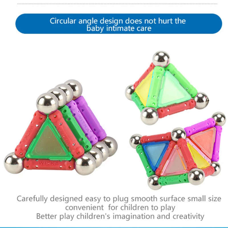 50 Pieces Magnetic Sticks Building Blocks Puzzle Toy Set For Children