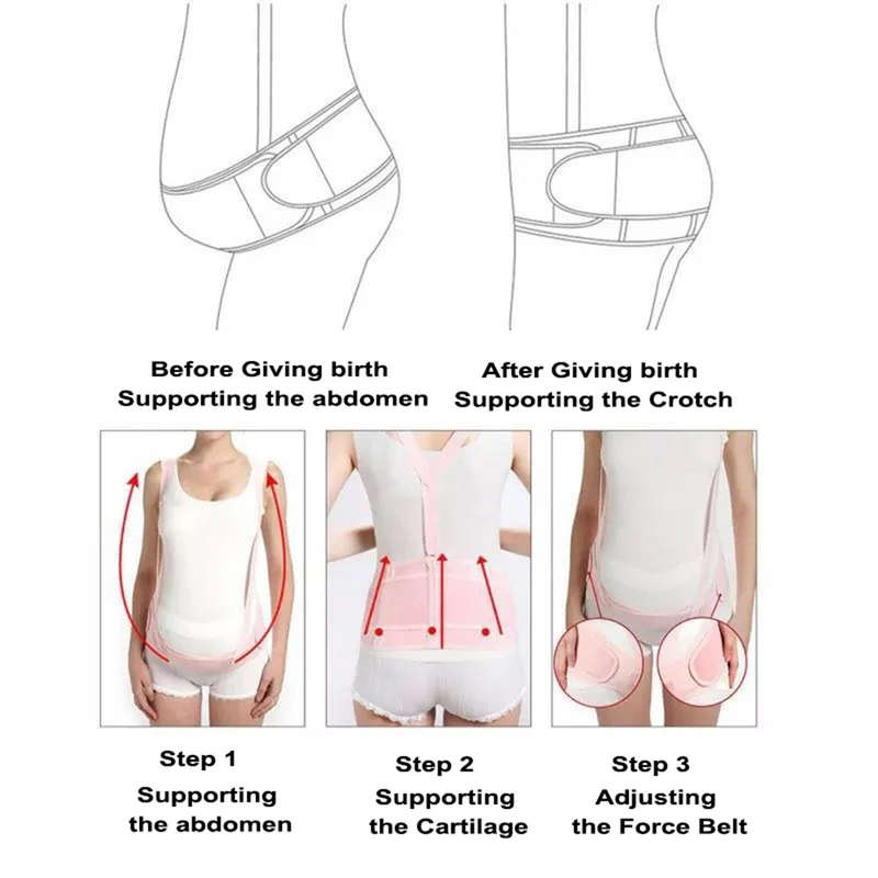 Pregnancy Maternity Belt Belly Support Band With Shoulder Strap - Pink
