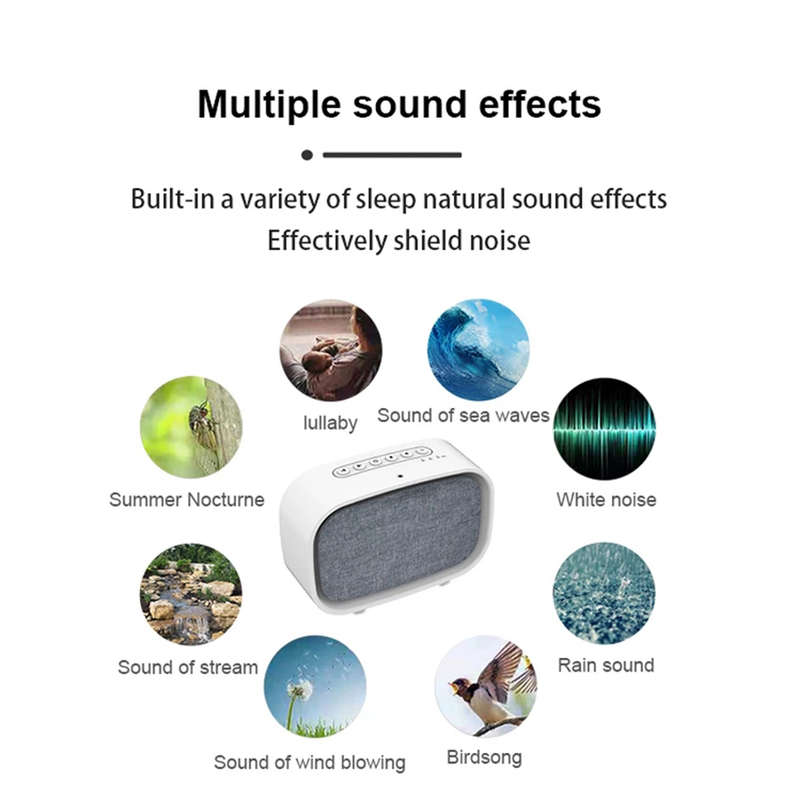 10 Soothing Natural Sound White Noise Machine with Touch Night Light