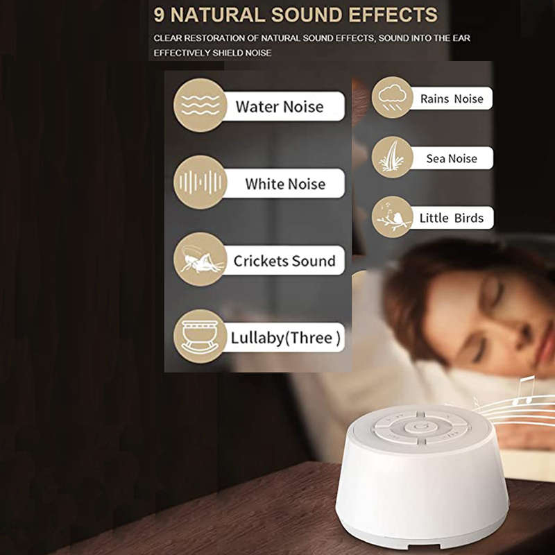 White Noise Baby Sleep Machine with 9 Soothing Sound & Night Light