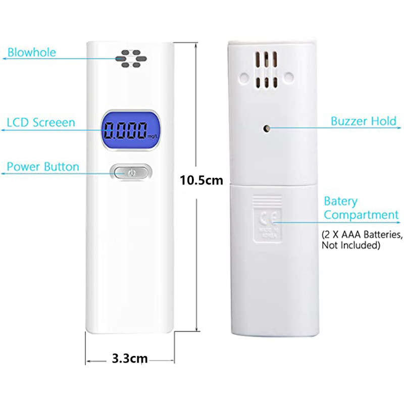 Portable Mini LCD Digital Alcohol Breathalyzer Analyzer Detector