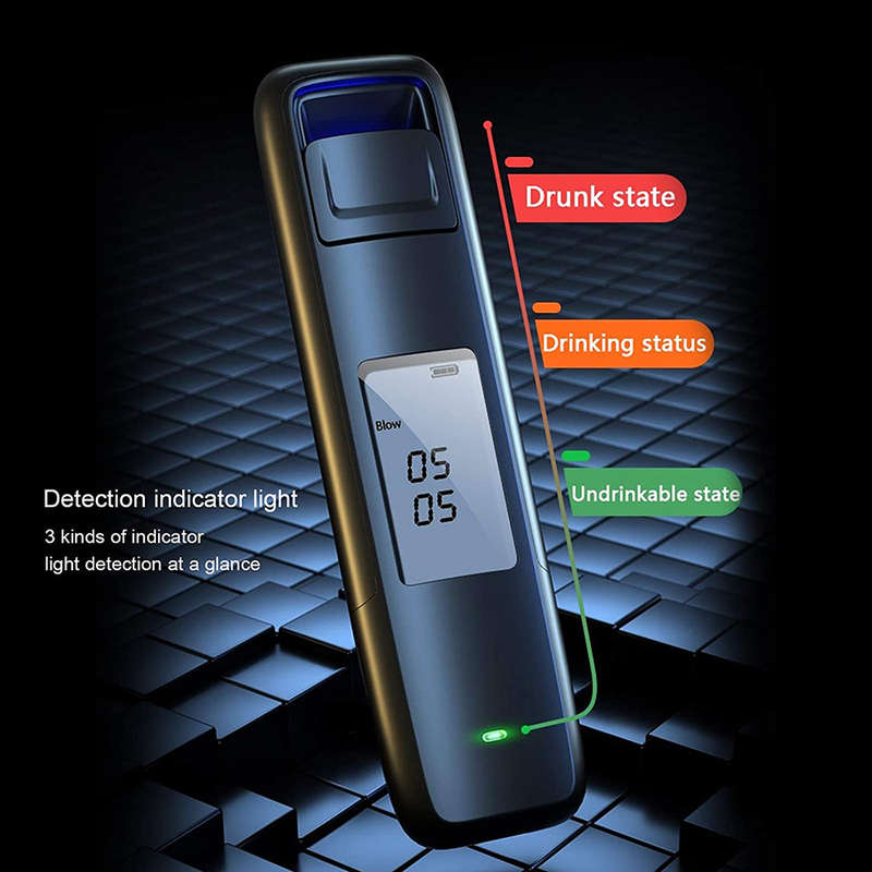 Portable Non-Contact Digital LCD Alcohol Breath Analyzer Tester - Black