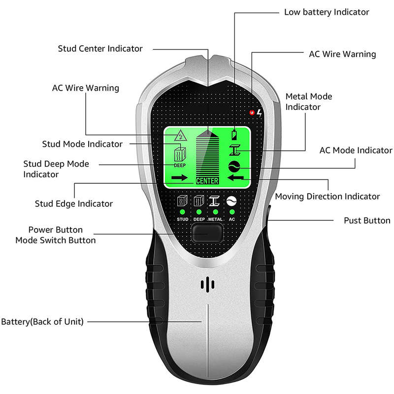 4 In 1 Electric Wall Detector Stud Finder Scanner with Digital LCD Display