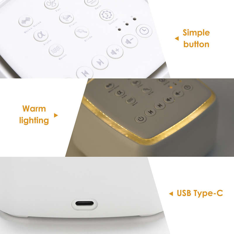 15 Soothing Sound White Noise Sleep Machine with Timer & Night Light