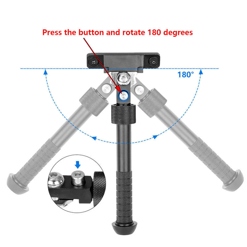 Retractable Quick Release V8 Tactical Split Airsoft Bracket Rifle Bipod