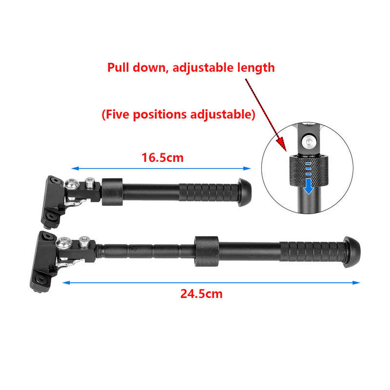 Retractable Quick Release V8 Tactical Split Airsoft Bracket Rifle Bipod