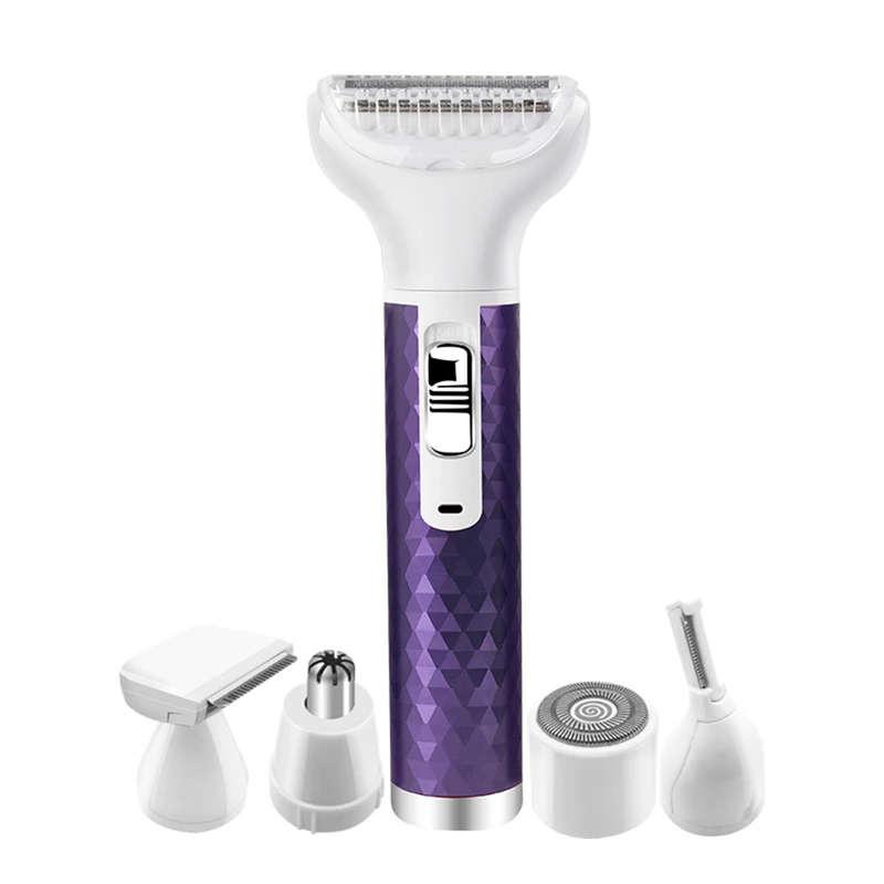 5 in 1 Hair Trimmer for Face Eyebrow Mustache Arm Leg Armpit Bikini -Purple