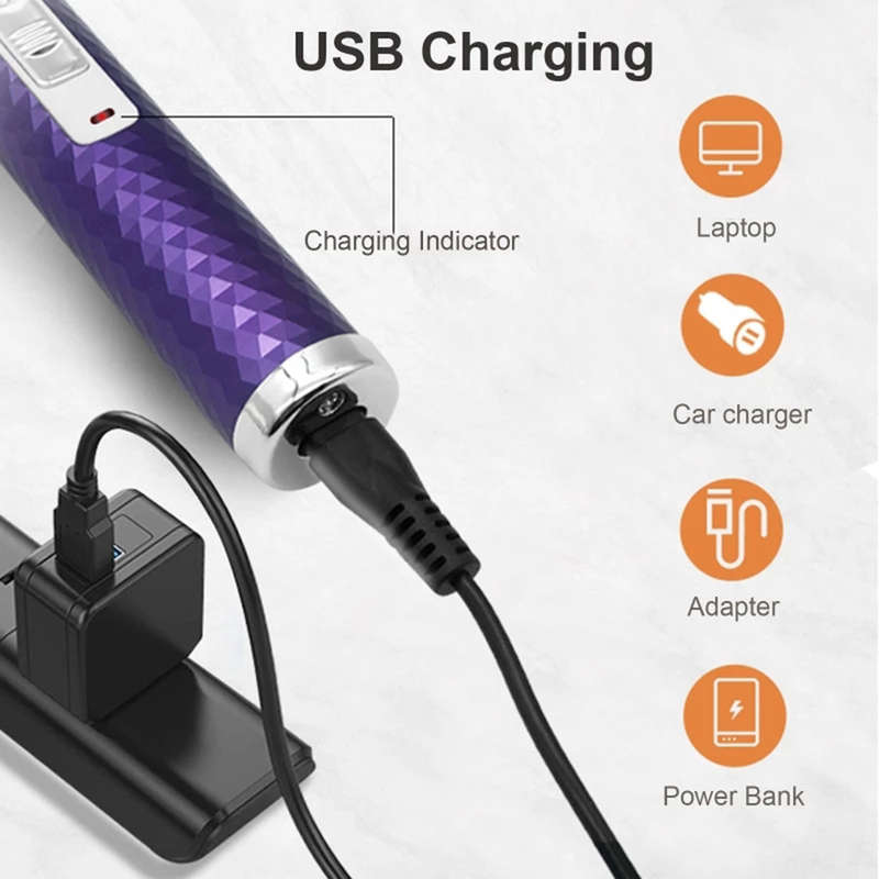5 in 1 Hair Trimmer for Face Eyebrow Mustache Arm Leg Armpit Bikini -Purple