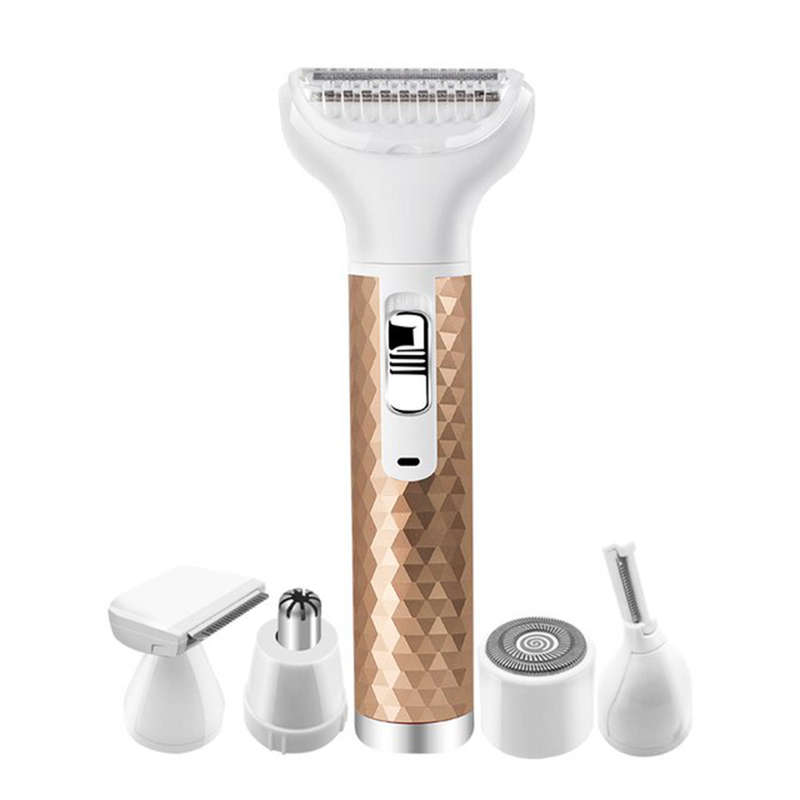 5 in 1 Hair Trimmer for Face Eyebrow Mustache Arm Leg Armpit Bikini -Gold