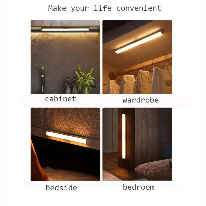 22cm USB Rechargeable Wall Light Motion Sensor Closet Lamp - Warm Light