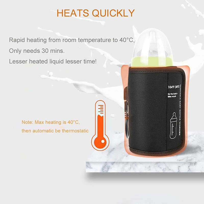 Portable Car USB Baby Bottle Warmer Infants Kids Milk Heater Bag
