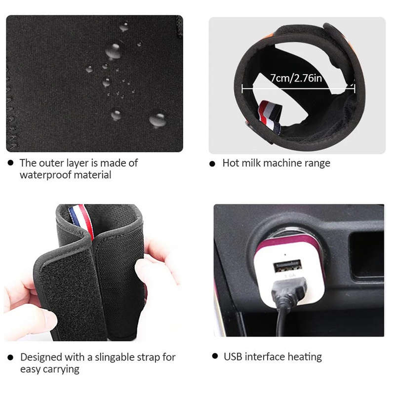 Portable Car USB Baby Bottle Warmer Infants Kids Milk Heater Bag