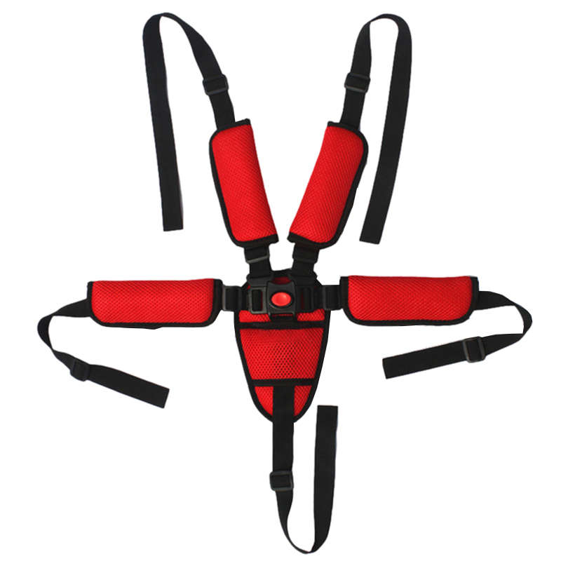 Universal Baby 5 Point Safety Harness Belt For High Chair Stroller - Red
