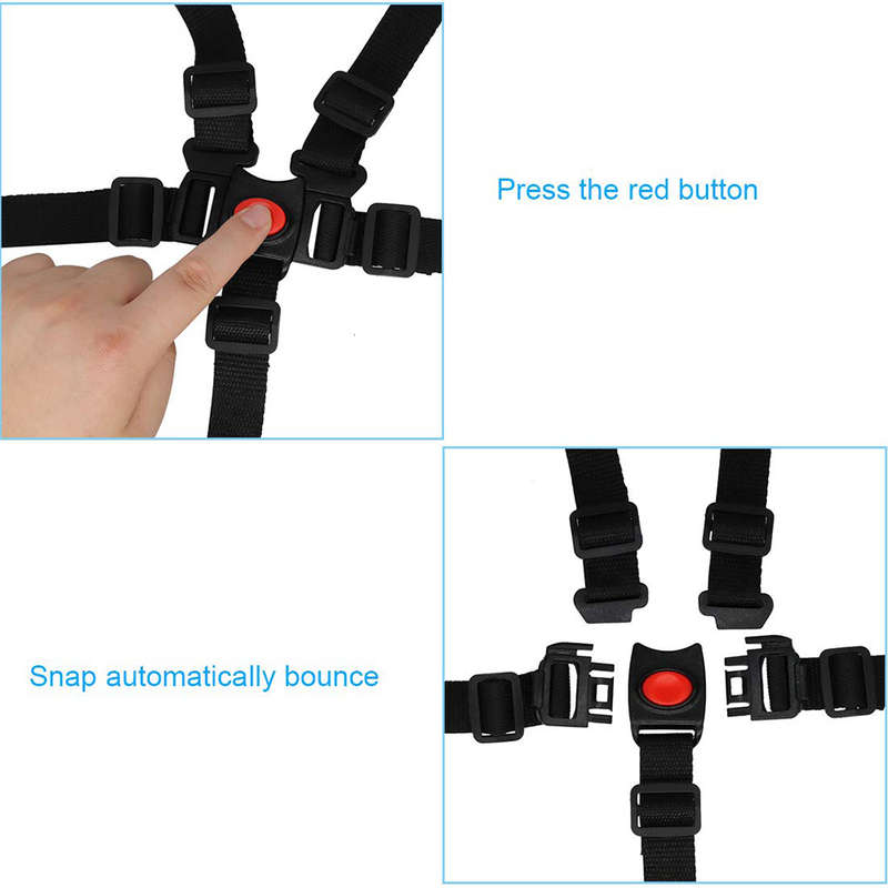 Universal Baby 5 Point Safety Harness Belt For High Chair Stroller - Red