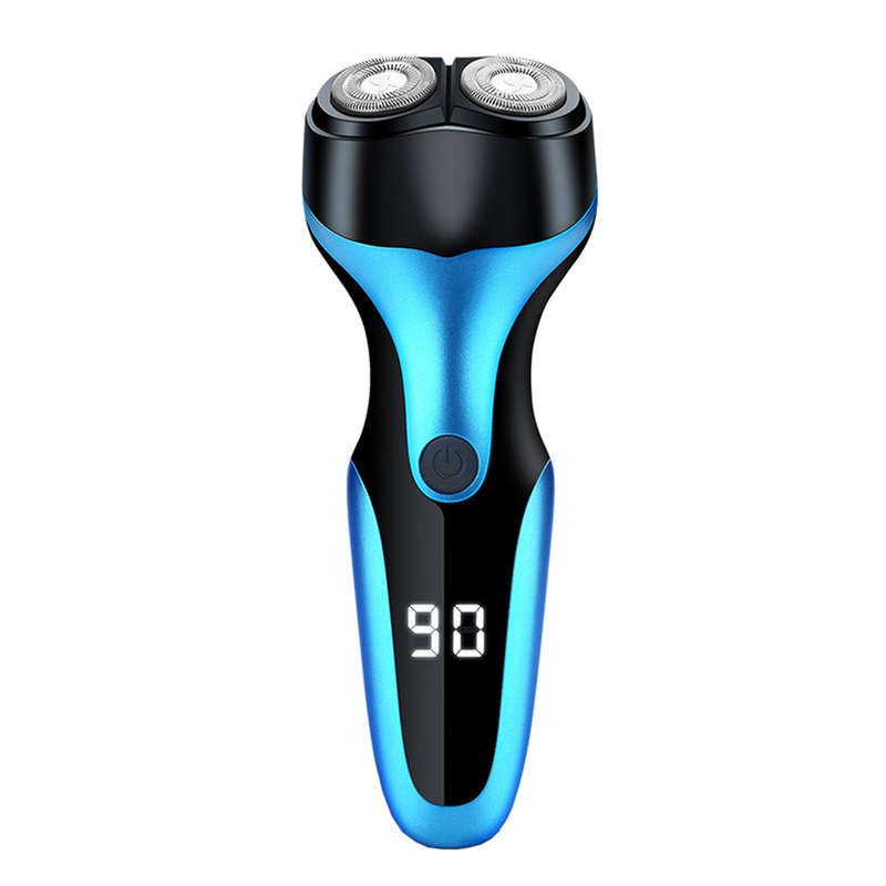 USB Charging Electric Shaver Beard Trimmer With LCD Display for Men - Blue