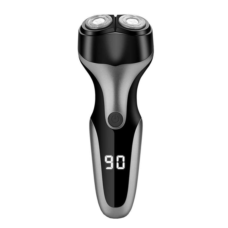 USB Charging Electric Shaver Beard Trimmer With LCD Display for Men - Grey