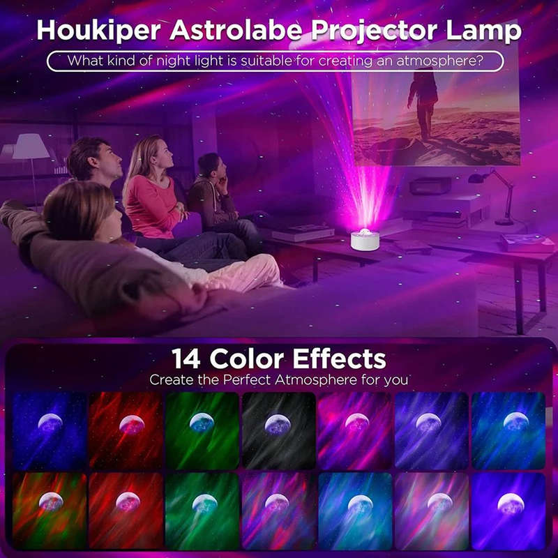 3-In-1 Starry Light Projector with Moon & White Noise & Remote Timer