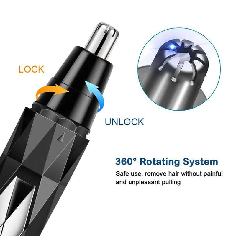 Professional Electric Ear and Nose Hair Trimmer Clipper for Men