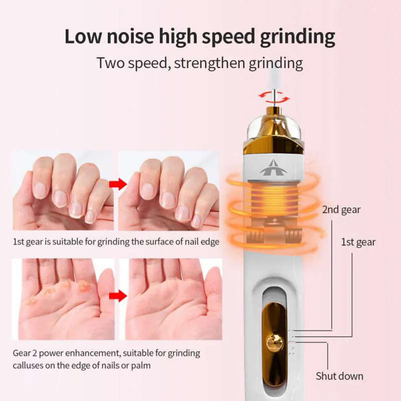 Portable 5 In 1 Pen Shape Electric Nail Polisher Manicure Drill Kit