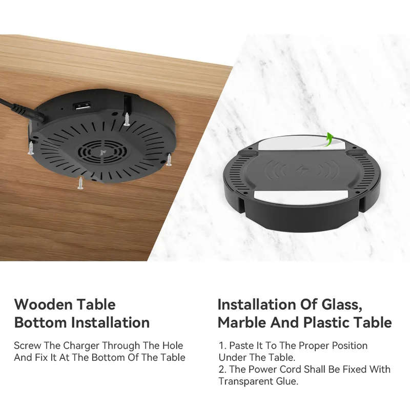 30mm Long Distance 10W Invisible Table Hidden Wireless Charging Stationion