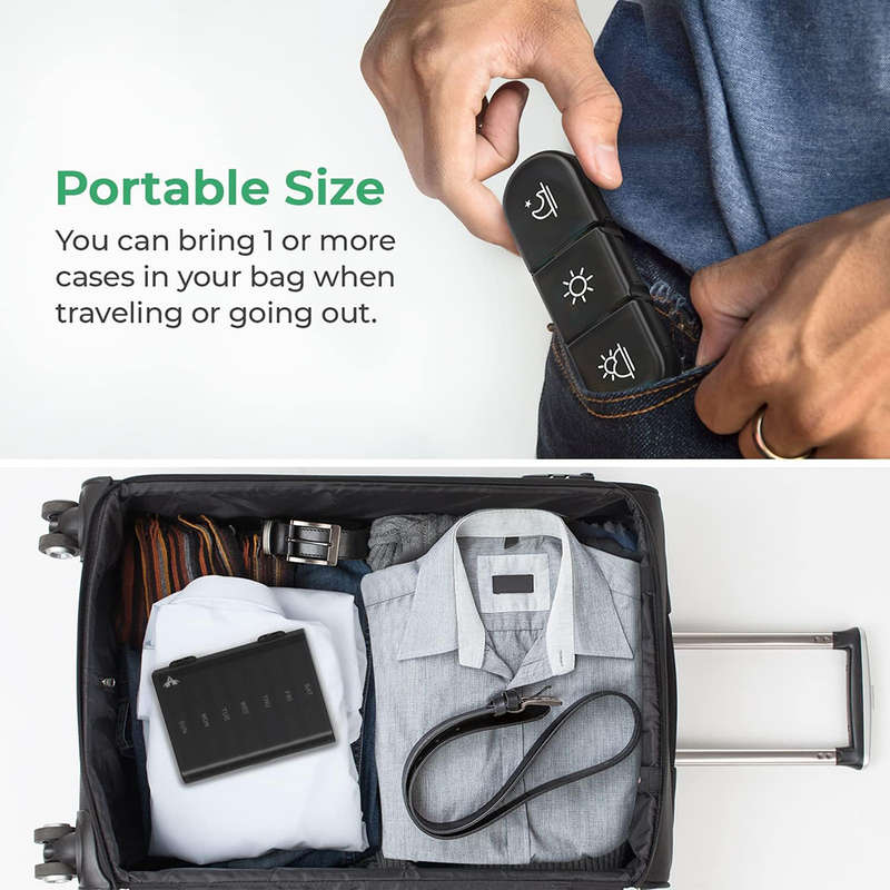 Portable Weekly Pill Organizer 3 Times a Day with 7 Daily Large Pill Box