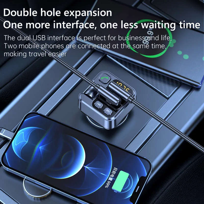 Handsfree Car Bluetooth 5.1 MP3 Player Stereo Car FM Transmitter