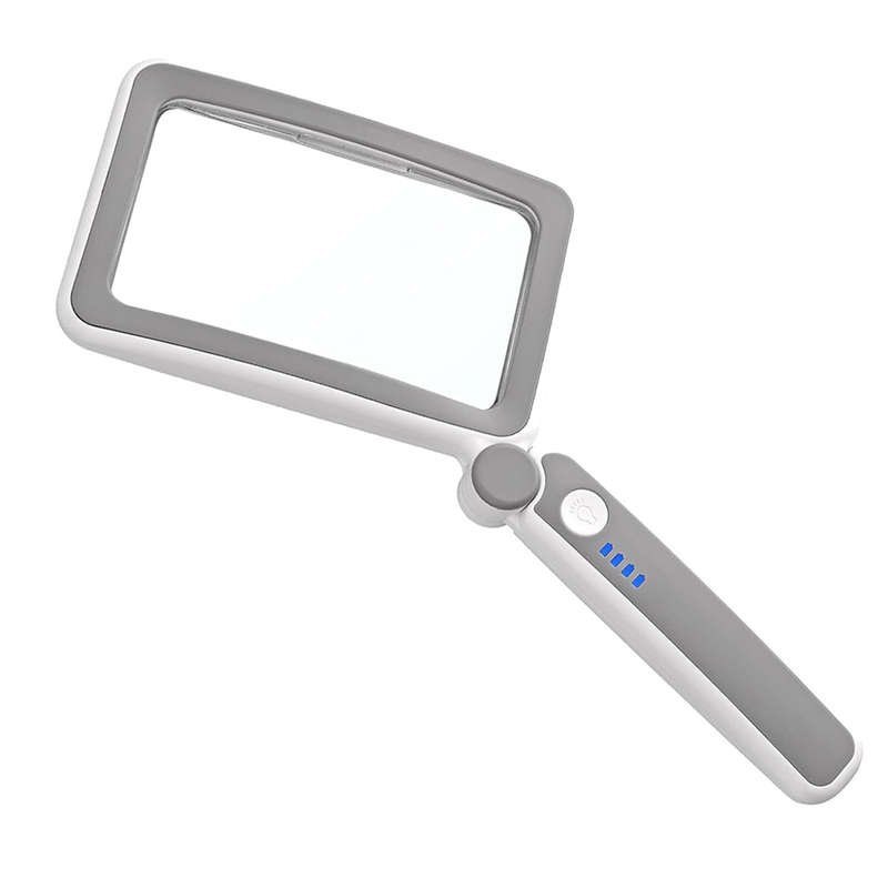 Rechargeable 4X Handheld Magnifying Glass with 10 LED Light for Reading
