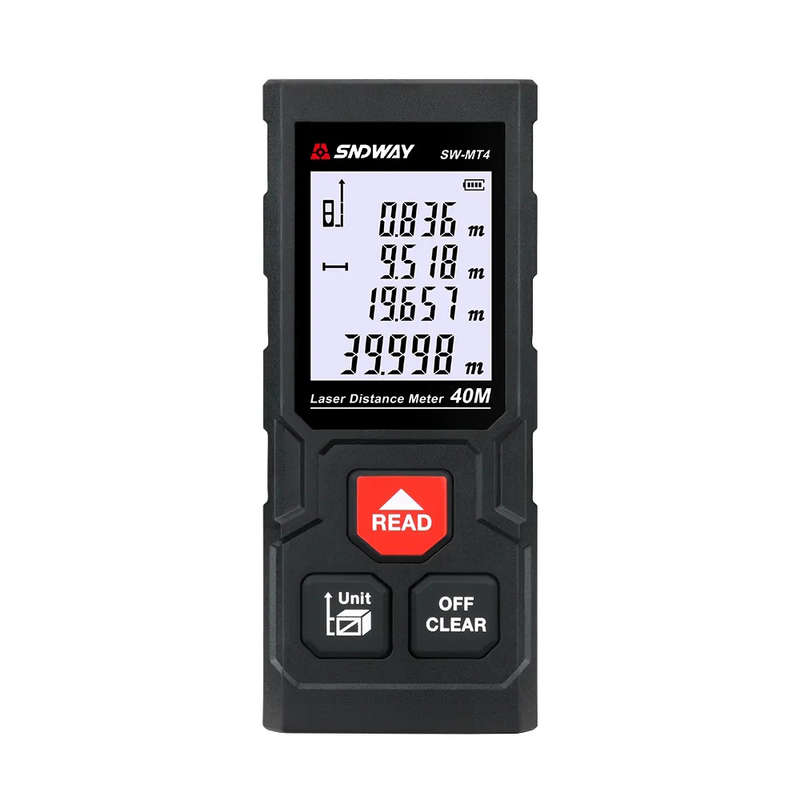 40M Handheld Digital Laser Distance Meter with Backlit LCD Display
