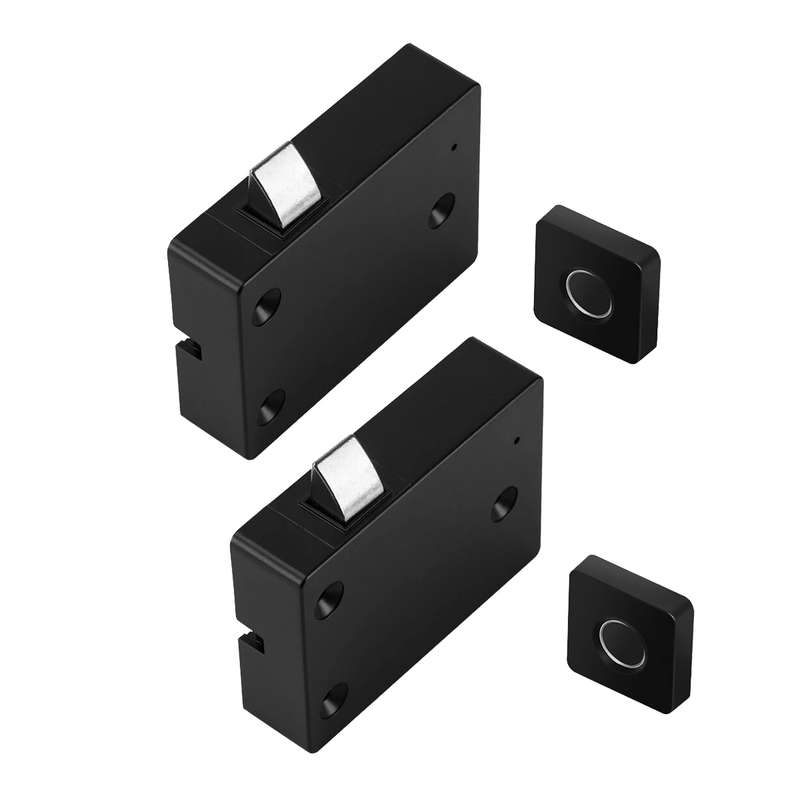 Rechargeable USB Keyless Fingerprint Cabinet Lock for Home Office - 2 Pack