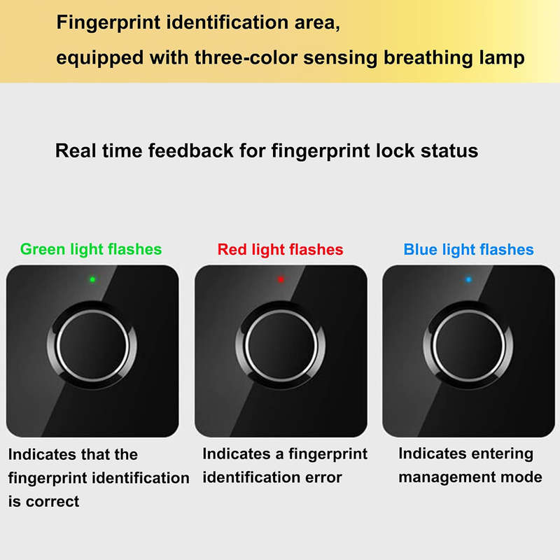 Rechargeable USB Keyless Fingerprint Cabinet Lock for Home Office - 2 Pack